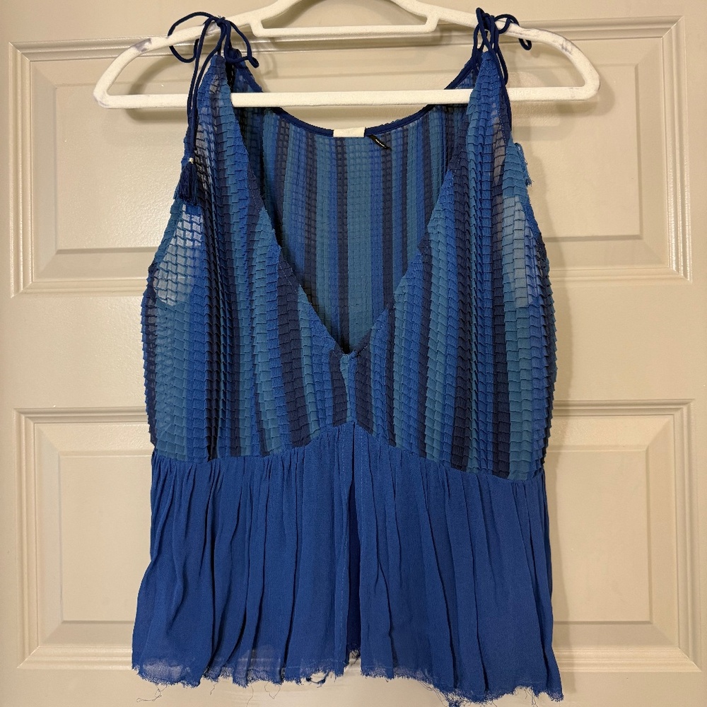 Sheer Blue Anthropologie Top